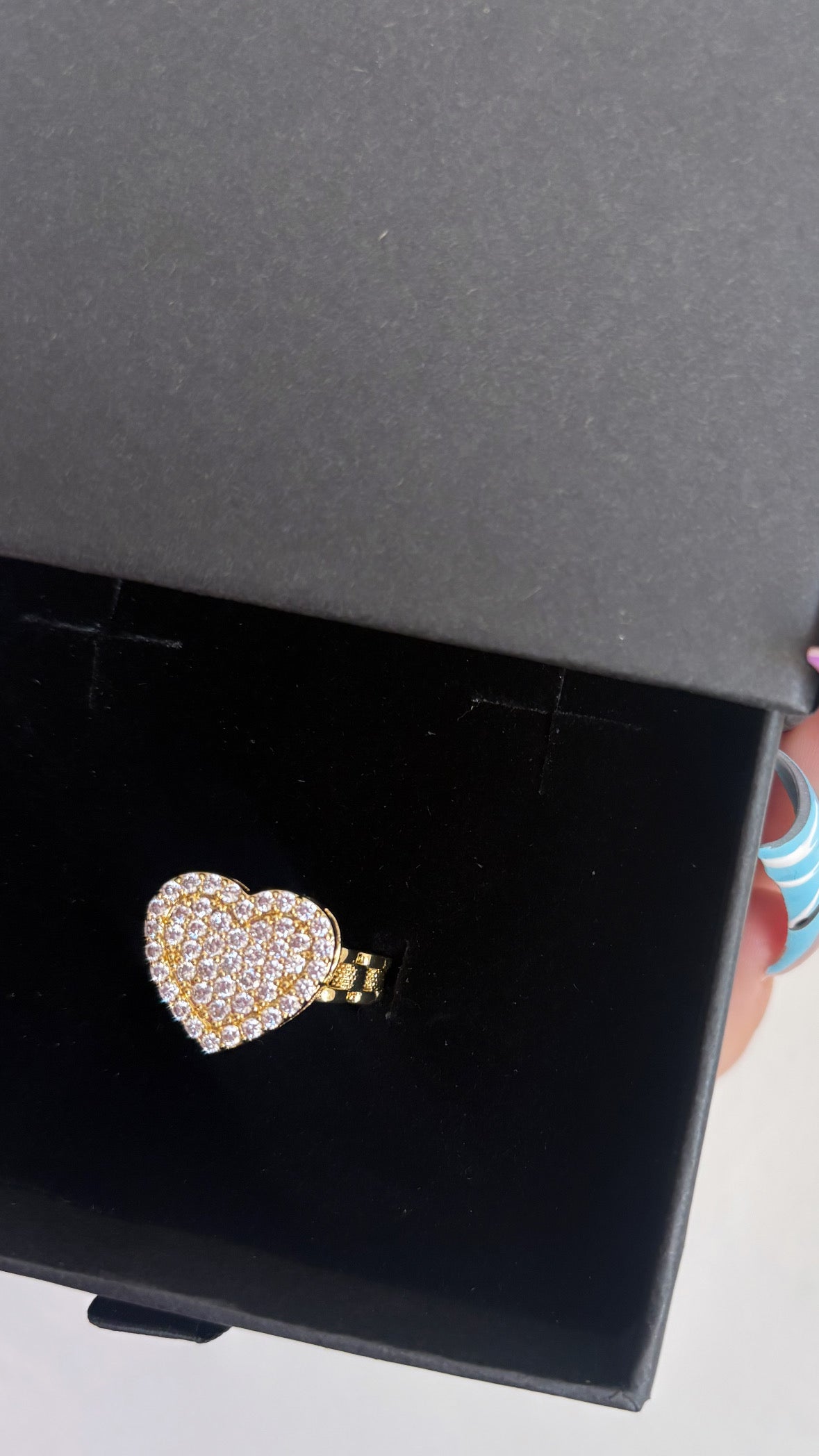 Rolex style heart diamond rings