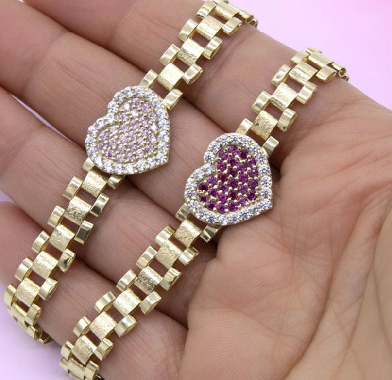 Rolex heart bracelet
